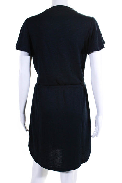 Paige Black Label Womens Short Sleeves Dress Navy Blue Size Extra Small