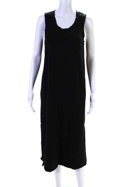 Lululemon Womens Black Crew Neck Side Slit Sleeveless Midi Tank Dress Size 2