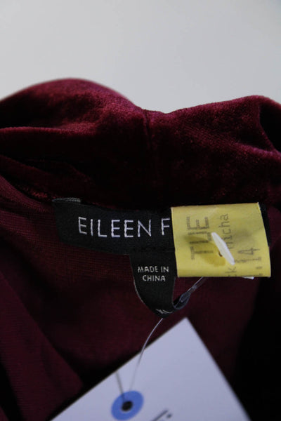 Eileen Fisher Womens Half Sleeve Cowl Neck Velvet Red Blouse Top Red Size XL