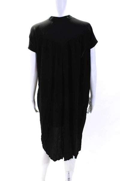 Allsaints Womens Willow Wrap Waist Sleeveless Shirt Dress Black Size Extra Small