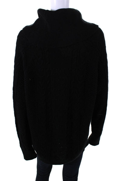 Michael Michael Kors Womens Cotton Knitted Turtleneck Sweater Black Size XL