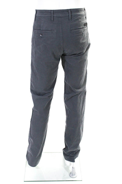 AG Adriano Goldschmied Mens Cotton Slim Straight Zipped Pants Gray Size EUR34