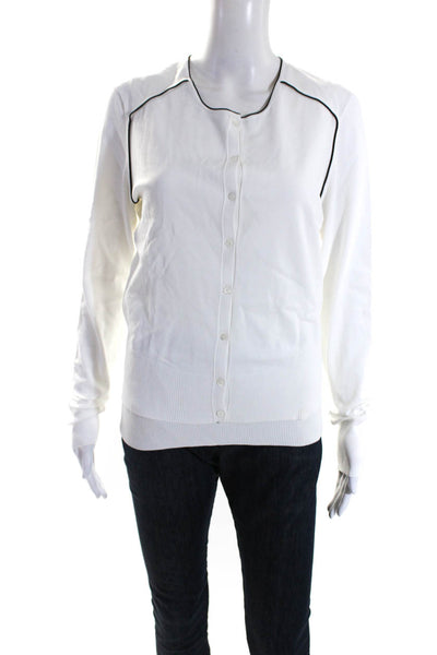 Escada Sport Womens White Crew Neck Cardigan Sweater Top Tank Top Set Size L M