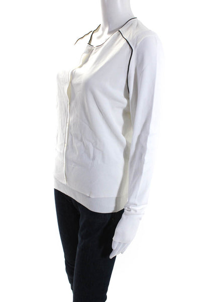 Escada Sport Womens White Crew Neck Cardigan Sweater Top Tank Top Set Size L M