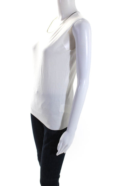 Escada Sport Womens White Crew Neck Cardigan Sweater Top Tank Top Set Size L M