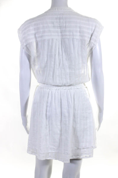 Rails Womens Half Button Down Smocked A Line Dress White Size Extra Small