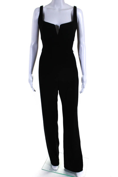 Galvan London Womens Split Square Neck Sleeveless Jumpsuit Black Size 8