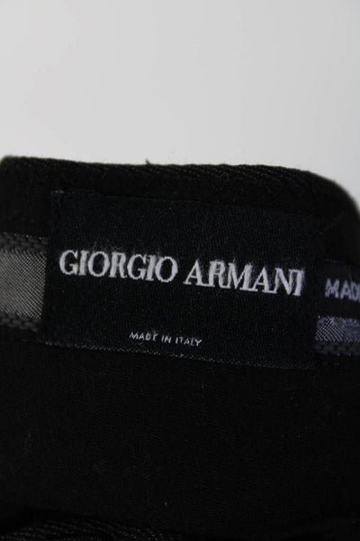 Giorgio Armani Mens Wool Pleated Front Straight Leg Dress Trousers Black Size 38