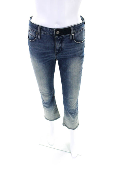 R+A Womens Cotton Medium Washed Straight Leg Buttoned Jeans Blue Size EUR27