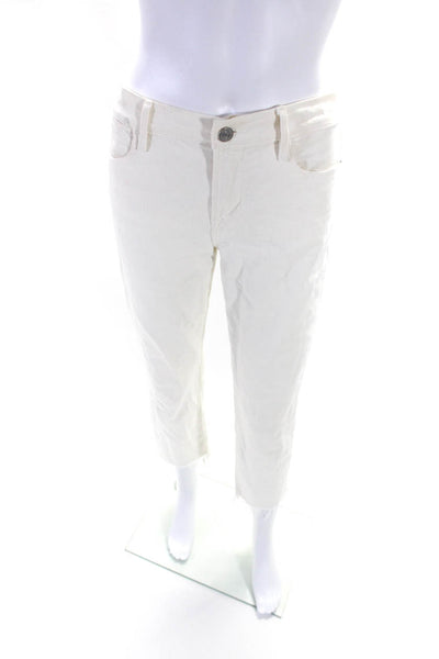 Frame Womens Cotton Le High Straight Buttoned Zipped Pants White Size EUR26