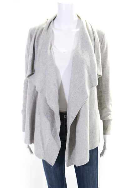 Club Monaco Womens Cashmere Long Sleeves Wrap Sweater Light Gray Size Extra Smal