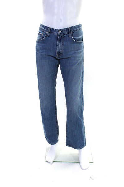 Adriano Goldschmied Mens The Protege Light Wash Straight Leg Jeans Blue Size 34x