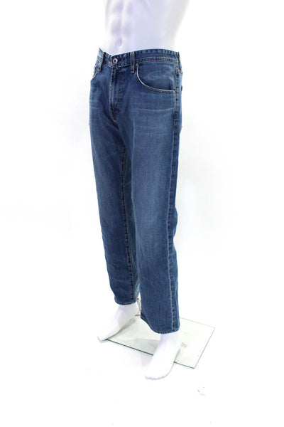 Adriano Goldschmied Mens The Protege Light Wash Straight Leg Jeans Blue Size 34x