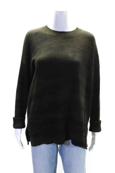 Lamberto Losani Womens Crew Neck Camouflage Sweater Dark Green Size IT 42