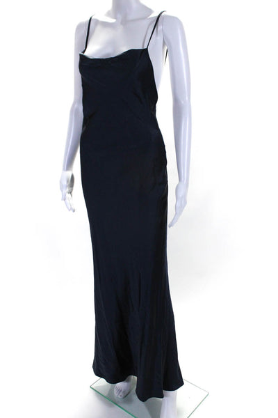 Bec & Bridge Womens Cowl Neck Spaghetti Strap Sleeveless Maxi Dress Blue Size 2