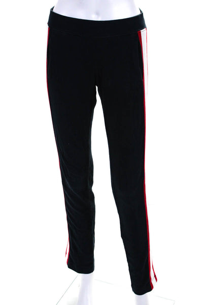 Pam & Gela Womens Pull On Slim Leg Sweatpants Navy Blue Red Cotton Size Petite