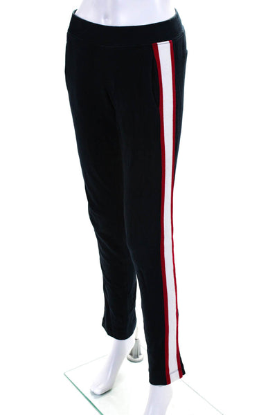 Pam & Gela Womens Pull On Slim Leg Sweatpants Navy Blue Red Cotton Size Petite