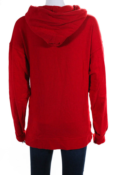 Hudson Womens Pullover Pocket Front Drawstring Hoodie Sweater Red Size Small