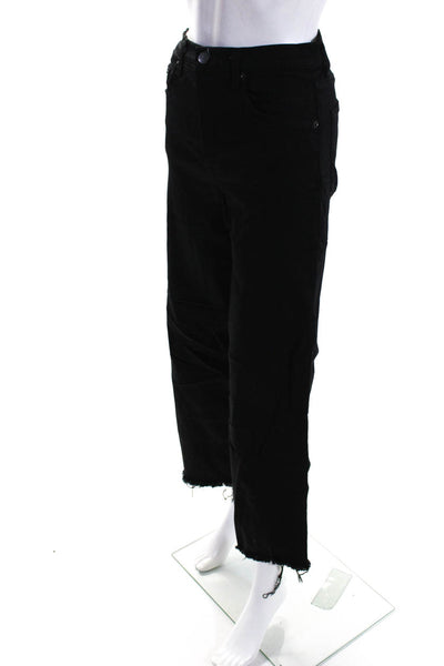 Reformation Womens Buttoned Straight Zipped Straight Leg Pants Black Size EUR27