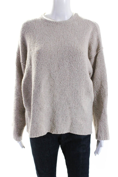 IRO Womens Wool Textured Knitted Round Neck Long Sleeve Sweater Brown Size XS