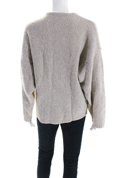 IRO Womens Wool Textured Knitted Round Neck Long Sleeve Sweater Brown Size XS