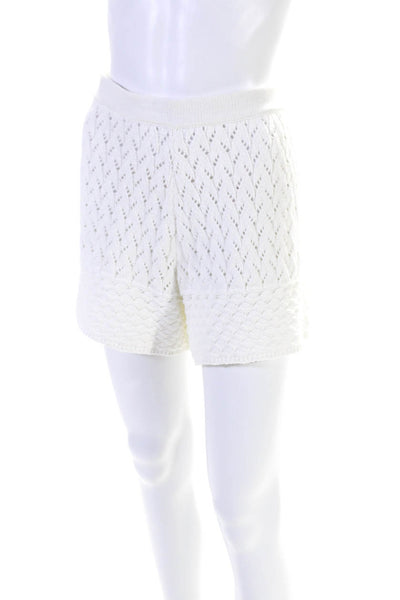 Intermix  Women's Elastic Waist Pull-On Knit Short White Size XL