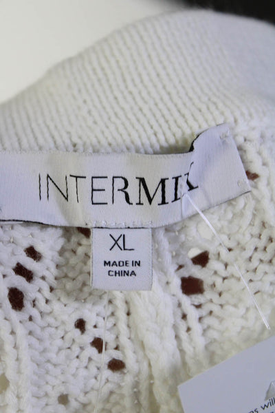 Intermix  Women's Elastic Waist Pull-On Knit Short White Size XL