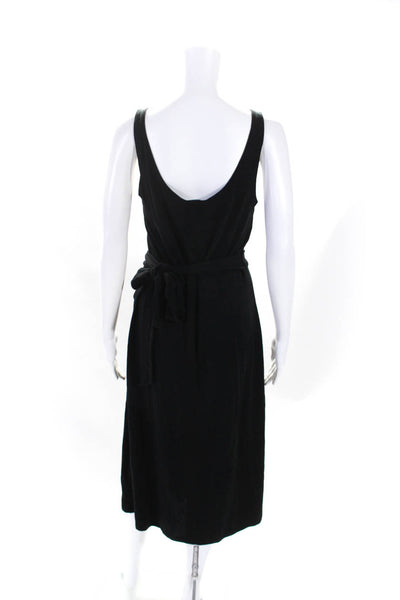 Vince Womens Sleeveless Wrap Midi Full Length Maxi Dress Black Size Medium