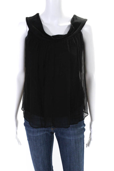 Bailey 44 Womens Off Shoulder Sleeveless Chiffon Top Blouse Black Size Medium