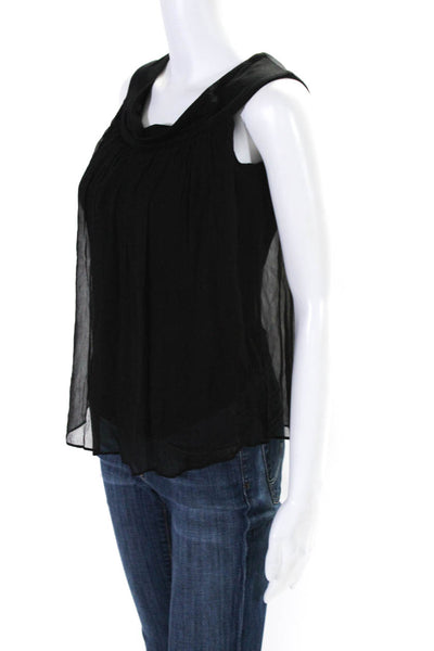 Bailey 44 Womens Off Shoulder Sleeveless Chiffon Top Blouse Black Size Medium