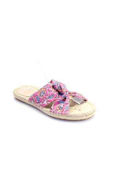 J Crew Women's Open Toe Straps Espadrille Flat Sandals Floral Size 8