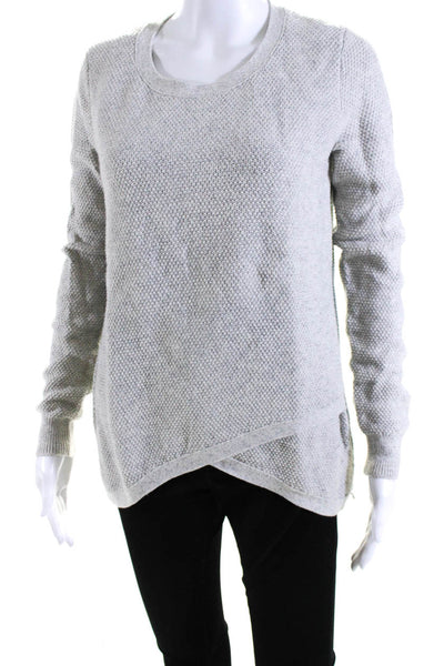 Madewell Women's Crewneck Long Sleeves High Low Hem Pullover Sweater Gray Size S