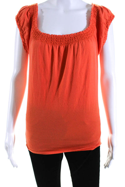 Ralph Lauren Blue Label Womens Short Sleeve Off Shoulder Blouse Orange Size M