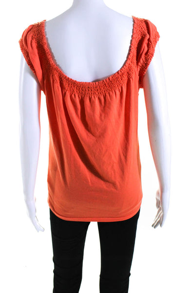 Ralph Lauren Blue Label Womens Short Sleeve Off Shoulder Blouse Orange Size M