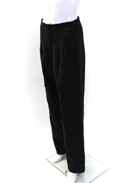 MDRN Womens Woven High Waist Straight Leg Cargo Pants Dark Gray Size Small