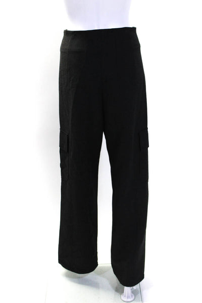 MDRN Womens Woven High Waist Straight Leg Cargo Pants Dark Gray Size Small