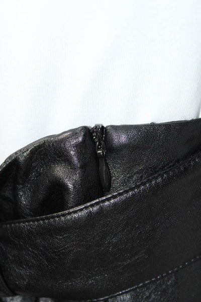 MDRN Womens Faux Leather Belted Unlined Faux Wrap Mini Skirt Black Size Small