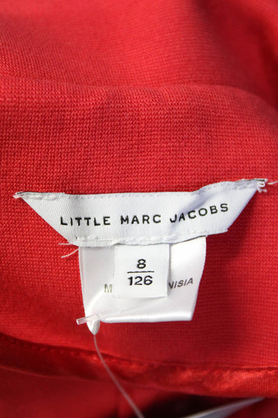 Little Marc Jacobs Girls Cotton Studded Full Zip Biker Jacket Red Size 8