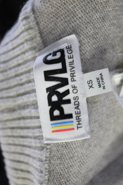 PRVLG Womens Cashmere Rainbow Striped Drawstring Jogger Sweatpants Gray Size XS