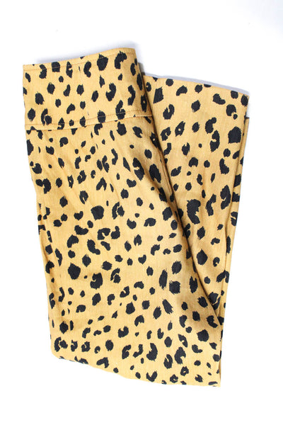Nicholas Womens Pleated Leopard Print High Rise Capri Pants Brown Size 0
