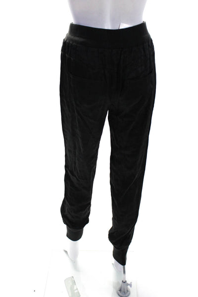 Marrakech Women's Drawstring Waist Tapered Leg Jogger Pant Black Size S