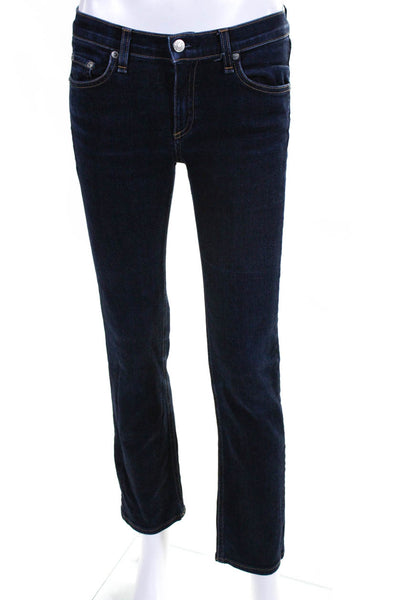 Rag & Bone Womens Cotton Dark Washed Slim Straight Jeans Blue Size EUR27