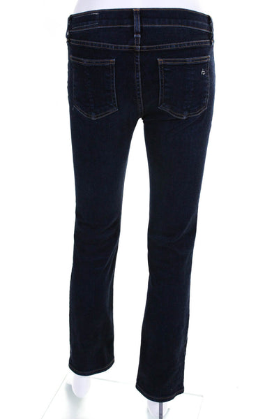 Rag & Bone Womens Cotton Dark Washed Slim Straight Jeans Blue Size EUR27