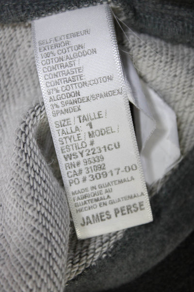 James Perse Womens Cotton Buttoned Double Breast Long Sleeve Jacket Gray Size 1