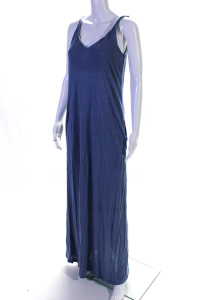 Polo Ralph Lauren Women's Scoop Neck Sleeveless Casual Maxi Dress Blue Size XS