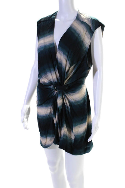 Vix Paula Hermanny Women's V-Neck Sleeveless Cinch Mini Dress Tie Dye Size M