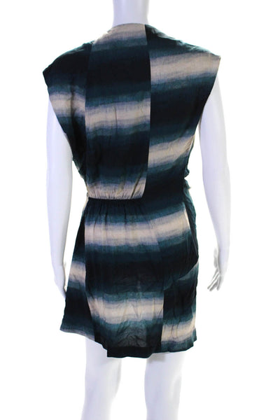 Vix Paula Hermanny Women's V-Neck Sleeveless Cinch Mini Dress Tie Dye Size M