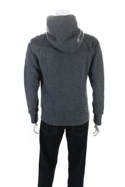 Lululemon Womens Full Zipper High Neck Long Sleeves Hoodie Gray Cotton Size 10