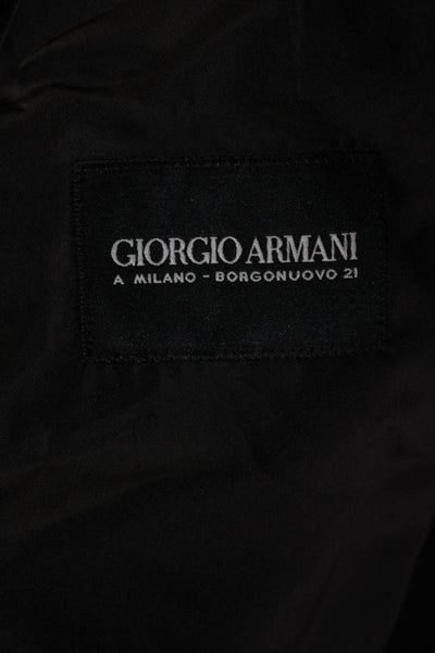 Giorgio Armani Womens Long Sleeve Button Down Long Pea Coat Dark Brown Size M