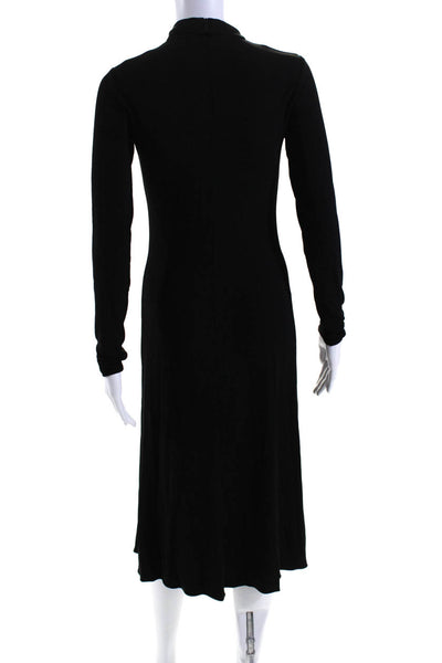 Giorgio Armani Womens Mock Neck Long Sleeve Cutout Maxi Gown Black Size 8